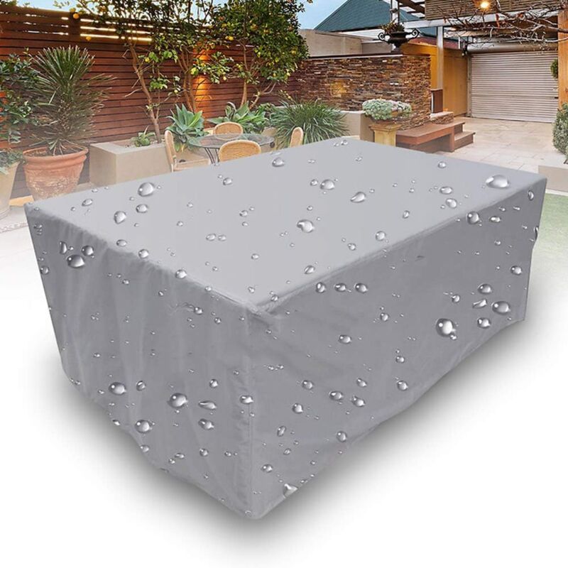 Housse Salon De Jardin, Rectangulaire Tissu Oxford 210D Etanche Protection Protection De La Neige Anti-UV Antipoussiere Bâche pour Meubles De Jardin