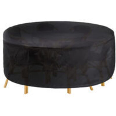 Housse Salon de Jardin Rond, 210D Oxford Bâche Salon de Jardin Imperméable, Housses de Protection Table Ronde, Meubles de Jardin Exterieur (163x84cm)
