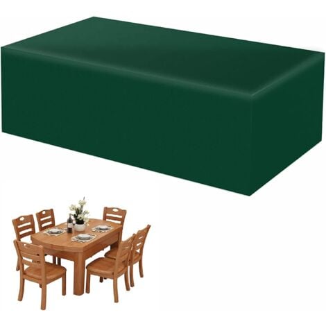 COAVAS Housse Salon de Jardin,210D Tissu Oxford, Housse table jardin de Anti-UV Protection, Imperméable Anti-Vent Pluie, Rectangulaire Housse pour Table Meubles Canapé ​- Vert (210X140X70cm)