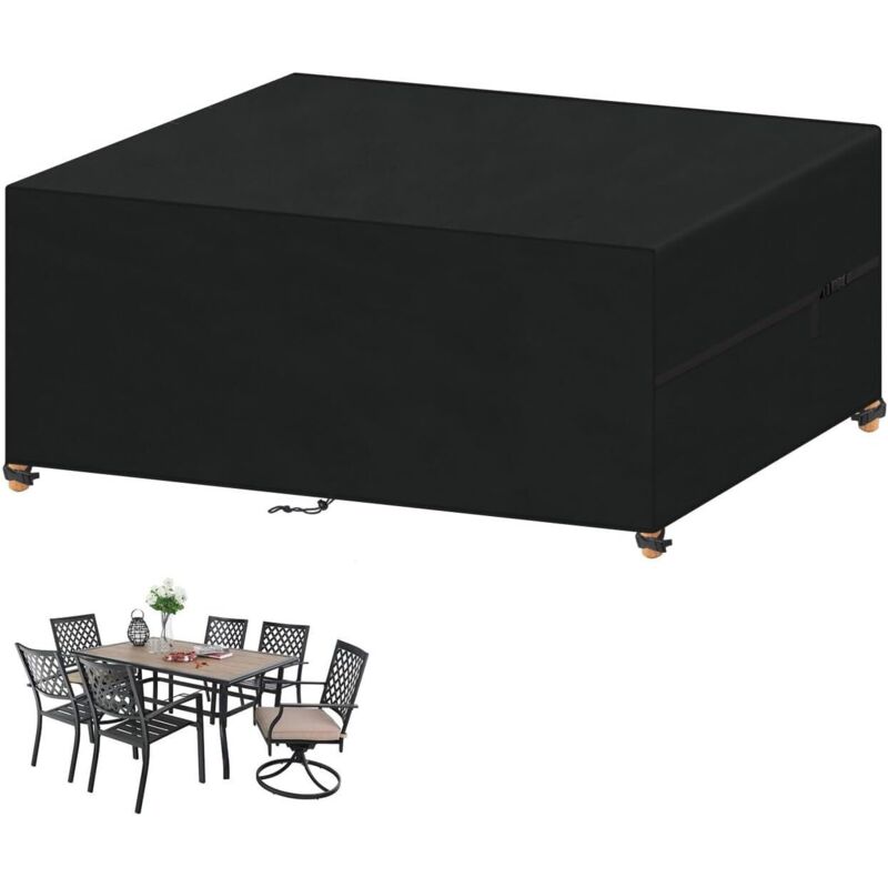 Housse Salon de Jardin,Housse Protection Mobilier de Jardin Exterieur Housse Protection Table Jardin Impermeable Bâche Table Jardin 420D Tissu Oxford
