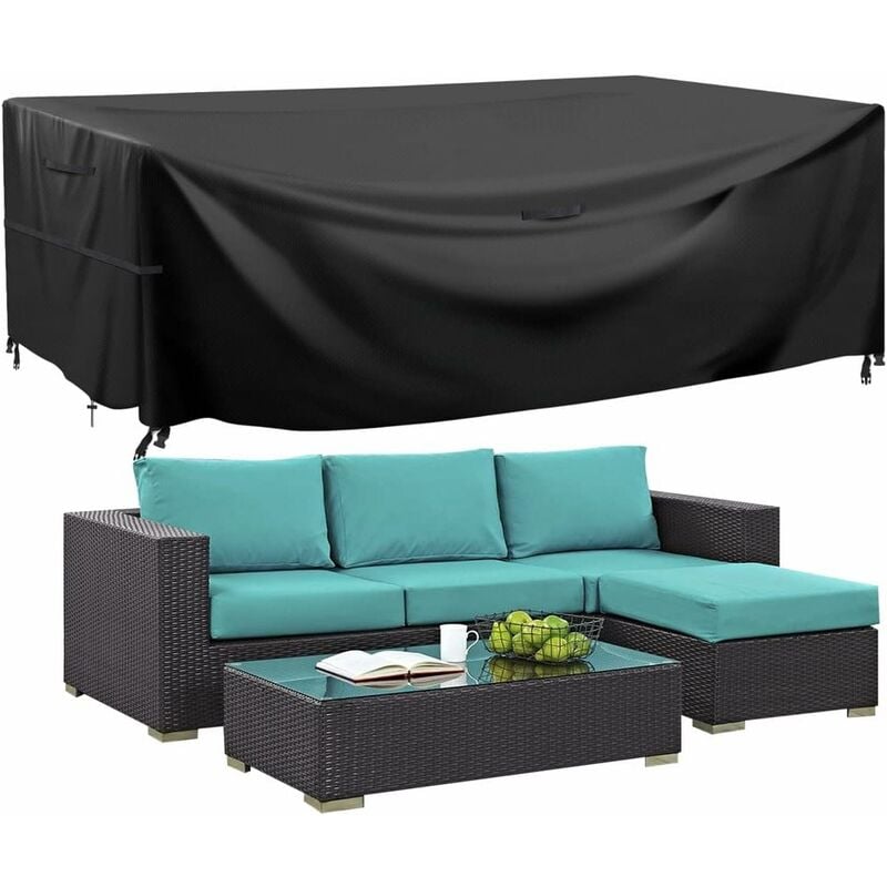 Housse Salon de Jardin,Oxford Tissu Imperméable Bâche de Meubles d'extérieur, Housse de Protection pour Mobilier Housse de Table, 213x123x74cm