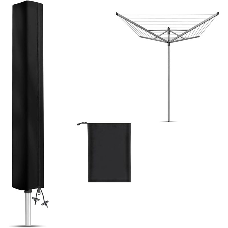 Housse Sechoir Parapluie Imperméable, Housse Sechoir à Linge avec Fermeture Eclair, 210D Oxford Housse Etendoir Parapluie à Linge(180x16x16cm)