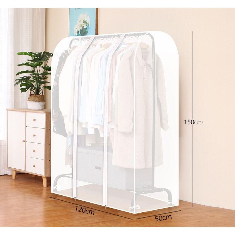 Housse Semi-Transparente pour Tringle à vêtements avec Fermeture éclair Solide et Poche à Documents Housse penderie,Portant Non Inclus
