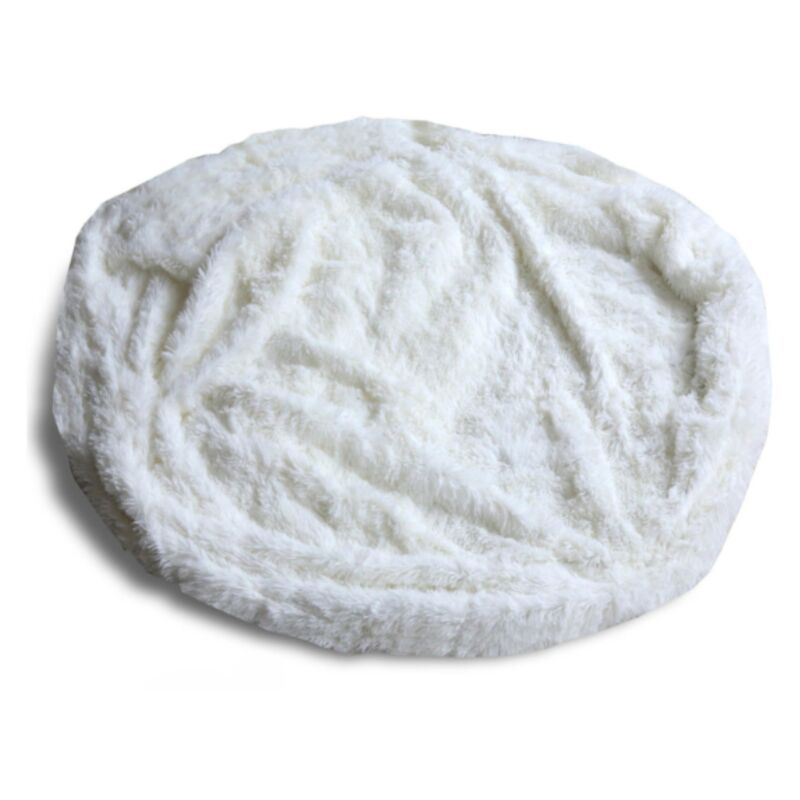 Housse Seule Pouf Géant Fourrure - 120 cm - Banabag Blanc Bananair