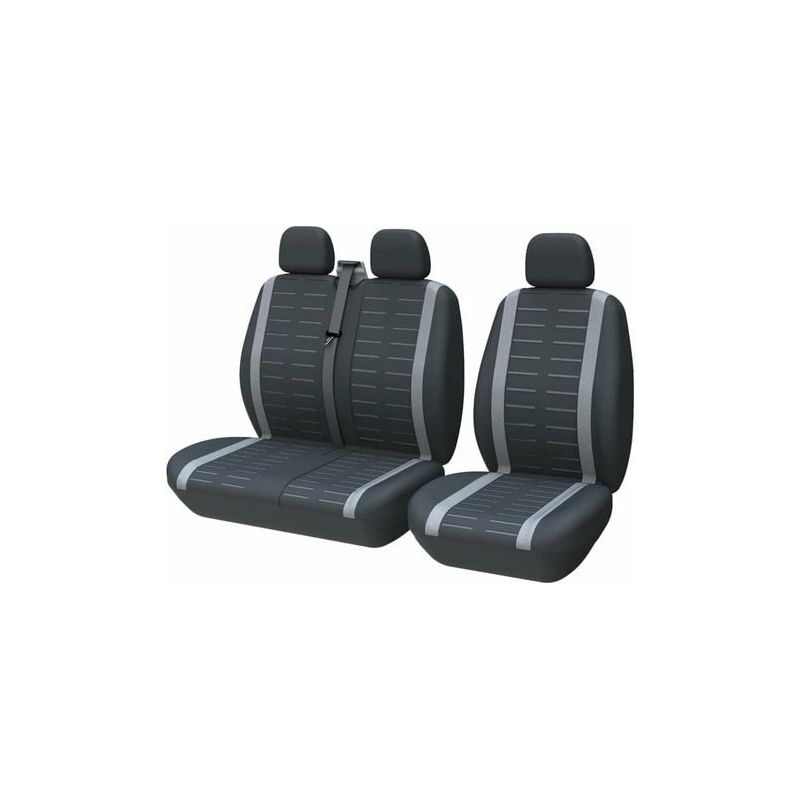 Housse Siege Voiture Couvre Universal Fit La Plupart des Camions Camionnette Bus Siège Avant 1 + 2 (3 Places) Universelles Housse Couverture Jeu