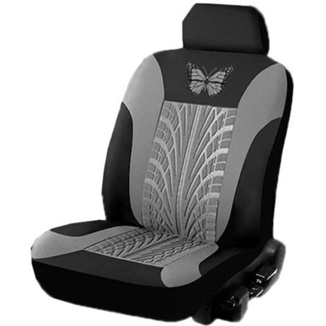 Housse Siege Voiture  Ensemble de Housses de Siège Auto Universelle  Couvre Sieges pour Avant et Arrière  Lot de 2 Gris