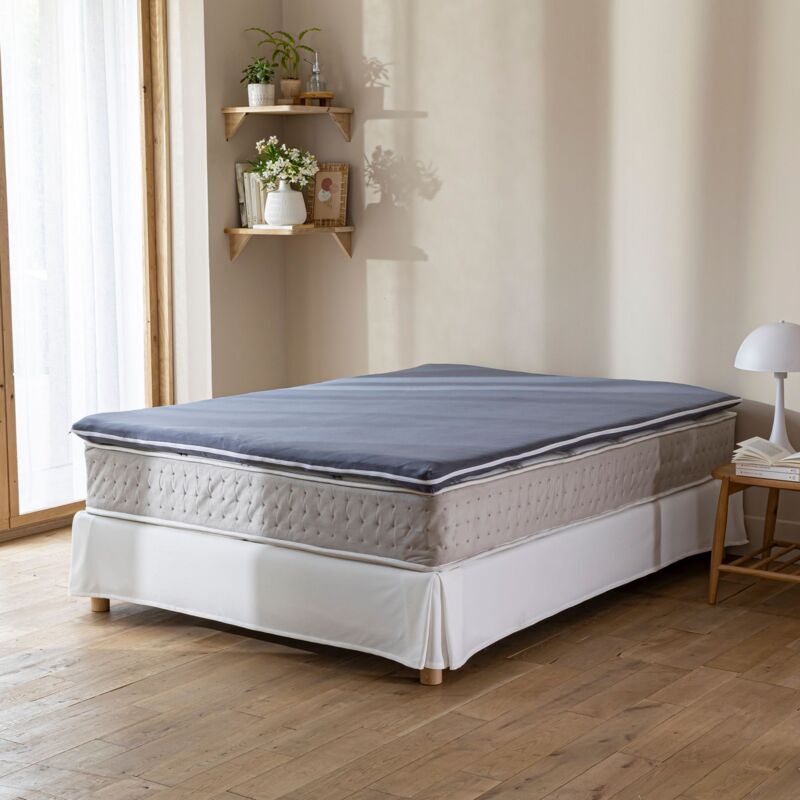 Housse surmatelas jersey anthracite 100% coton extensible 70x190