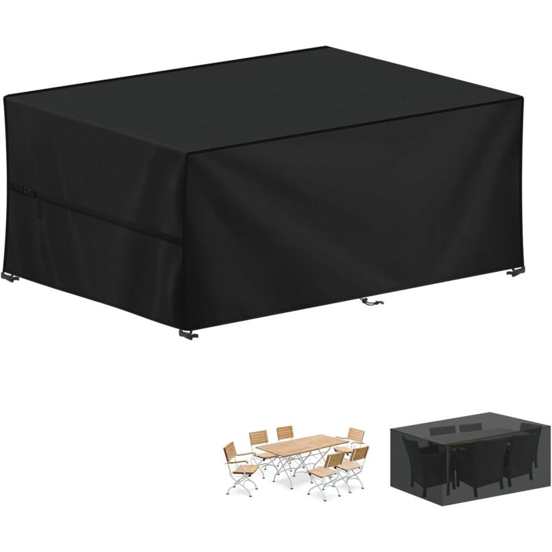 Housse Table de Jardin, 120x120x74cm Bâche Salon de Jardin Rectangulaire Housse Protection Salon de Jardin Imperméable Bache Table de Jardin,