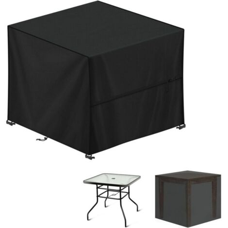 Housse Table de Jardin, 90x90x90cm Bâche Salon de Jardin Carré Housse Protection Salon de Jardin Imperméable Bache Table de Jardin, Anti-UV, 420D Oxford Housse Table Exterieur