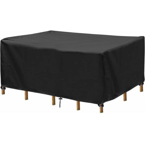 Housse Table de Jardin, Bache Salon de Jardin Imperméable, Anti-UV, 420D Oxford Tissu Housse de Table Chaise Meubles de Jardin Extérieure (150x90x70cm)