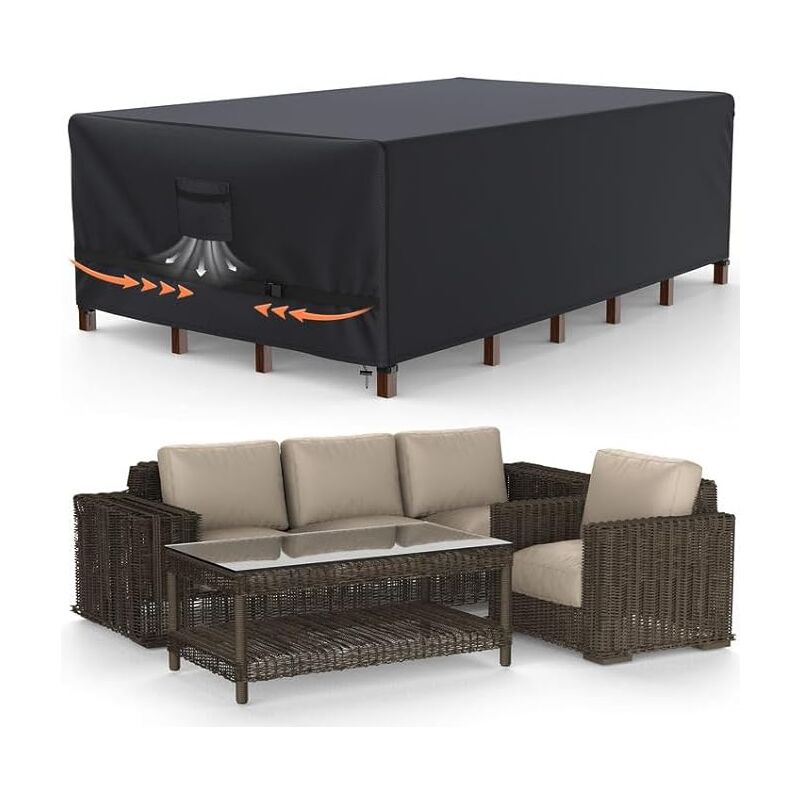 Housse Table de Jardin Exterieur Impermeable Protection Table de Jardin Bache de Protection Exterieur housse table exterieur Anti-Poussière, Anti-Uv,
