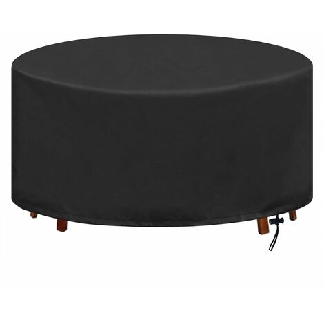 KMOND Housse Table de Jardin Ronde Bache Salon Jardin Exterieur Imperméable Anti-UV Oxford Robuste Bache Table et Chaise de Jardin Ø12871CM