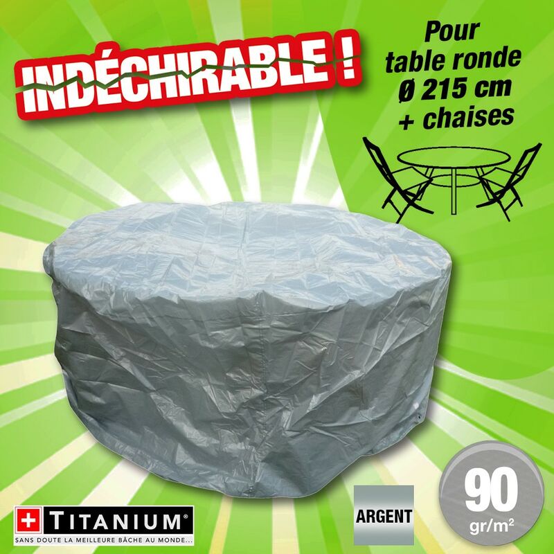 housse protection indechirable table ronde & chaises