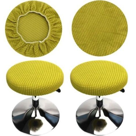 Housse Tabouret Rond, 2 Pièces Housse Tabouret de Bar Rond Housse de Chaise Ronde élastique, Lavable Facile d'entretien Doux et Durable, pour Tabouret de Bar Chaise 30-40cm (Vert)