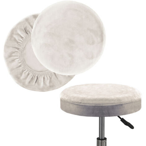 Housse Tabouret Rond 30-40cm, 2 Pièces,Housses De Tabouret Rond Noir, Housse Tabouret De Bar, Extensible, Lavable, Douce Et Durable,pour Maison, Bar, Restaurant (Beige)
