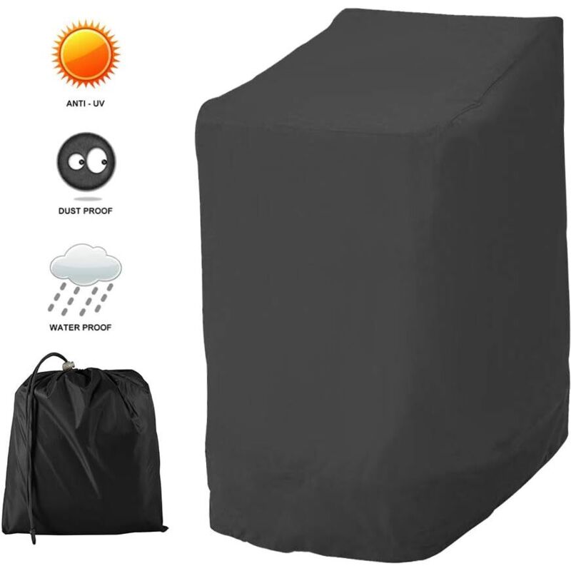 Housse de chaise Housse de Protection 114 x 85 x 65 cm 210D Oxford pour chaises de Jardin empilables de Jardin et Balcon imperméable résistant à