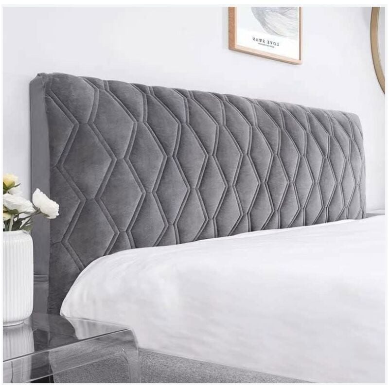 Housse Tête De Lit 140, Protecteur Housse Tête De Lit avec Côté Extensible, Housse De Tête De Lit Lavable Anti-poussière (Color : Dark Gray, Size :
