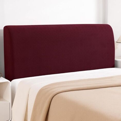 Housse Tete De Lit, 200CM, Housse De Tête De Lit Extensible Doux, Couvre Tete De Lit Antipoussière, Moderne Couvre De Protection Tête De Lit, Decoration Noel, Bordeaux
