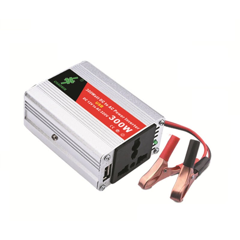 Onduleur portable pour voiture, transformateur 12 V CC vers 220 V CA, convertisseur de puissance 300 W, adaptateur USB, onduleurs automatiques