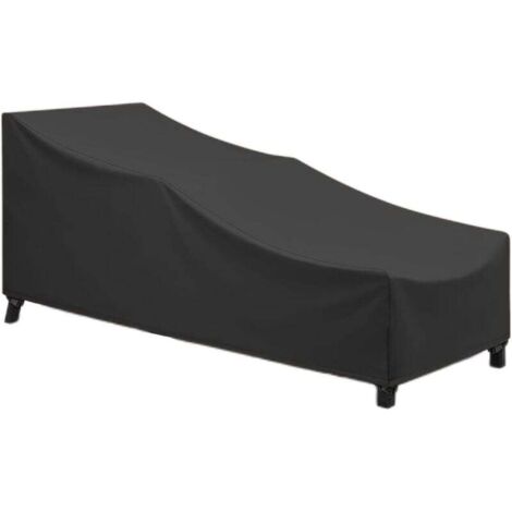 Housse Transat Imperméable Tissu Oxford 420D Résistant UV avec Sangles Réglables 210x80x75cm Noir