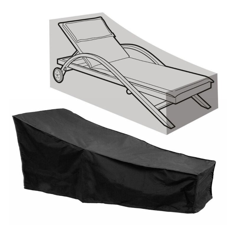 Housse Transat pour Chaise Longue de Jardin,Imperméable, Coupe-Vent, Anti-UV, Poussière,Tissu Oxford 210D Housse de Protection Bain de Soleil