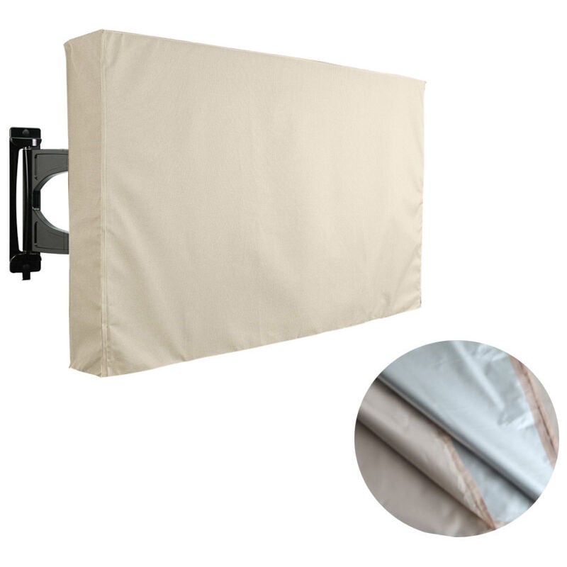 Housse tv en tissu Oxford beige