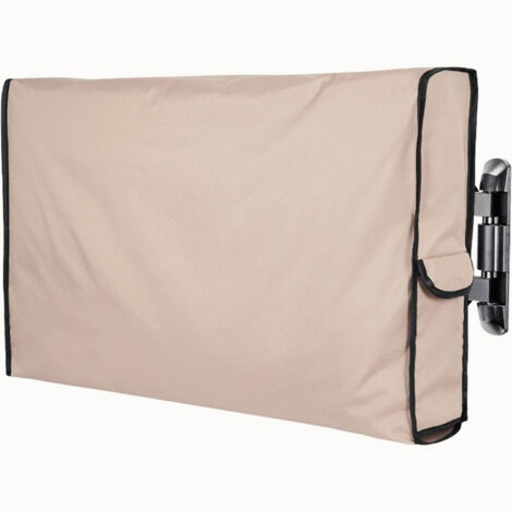 Housse TV extérieure coupe-vent, Protection anti-poussière pour écran plat, Khaki clair