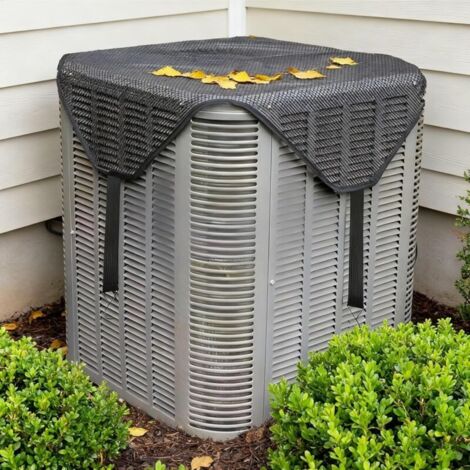 Housse Universelle pour Climatiseur Extérieur,Protecteur Respirant pour Unité de Ventilation et Chauffage,Couvercle Toutes Saisons pour Groupe Frigorifique(81x81CM/32 x32-2Sets)