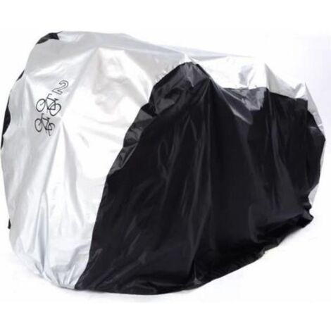 Housse Vélo Couvre Imperméable Housse de Protection Vélo Couverture Cyclisme Anti Pluie Poussière - M, Noir et argenté