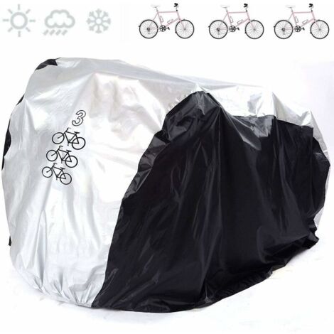 Housse Velo Exteri Anti-UV Protection Poussière Résistant Impermeable Pluie pour de Vélo Bicyclette Cycle Scooter Couvre Route Montagne étanche Housse de Vélo - L(pour 3 vélo)