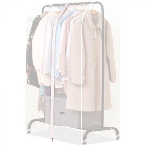 Housse Vetement Penderie Anti Mite Translucide 110cm, Housses de Vêtements avec Zip, Housse Rangement Vetement Penderie pour Résistant à l'Humidité de La Poussière, Penderie Non Inclus
