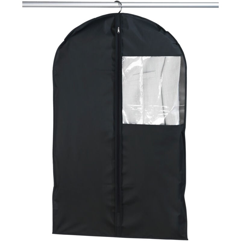 Housse de vêtement Wenko Deep Black 3 pièces peva noir housse costume sac de rangement vêtements housse de protection vêtements housse anti-poussière