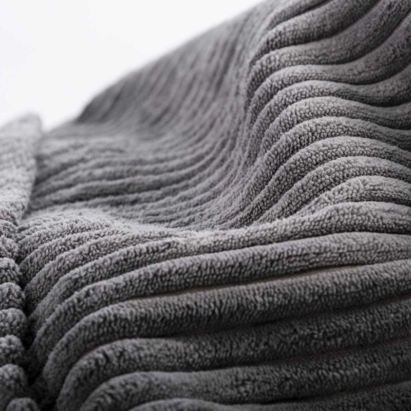 Livedeco - Housse Vide Pouf Poire xl Intérieur Velours Côtelé Gris BiG52