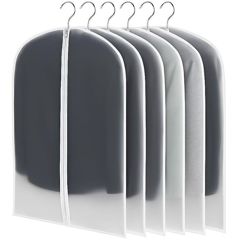 Housses à Vêtements Légères Lot de 6 Transparentes 60x100cm Anti‑poussière à l’humidité et à la moisissure pour Robes, Vestes, Chemises