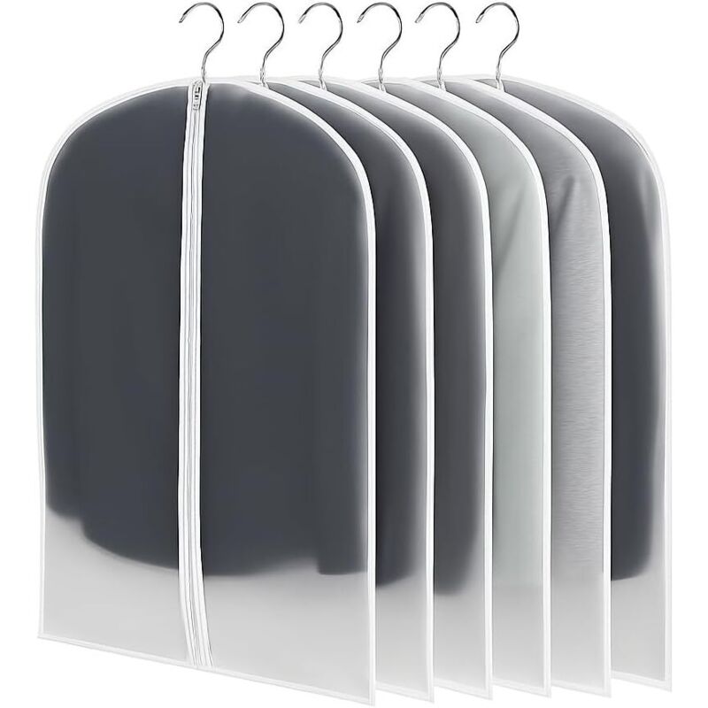 Housses à vêtements transparentes, 60 x 100 cm, lot de 6 Anti-poussière, imperméables, résistantes à l'humidité et à la moisissure