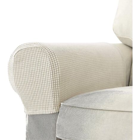 Housses d'accoudoirs imperméables en spandex blanc laiteux avec motif antidérapant