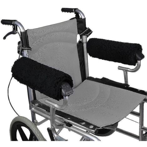 Housses d'accoudoirs pour fauteuil roulant (paire) - Coussin en mousse à mémoire de forme et peau de mouton pour fauteuil de bureau et de transport - Accessoires de coussins de soutien souples pour ac