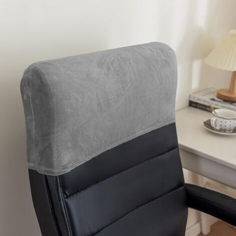 Housses d'appuie-tête en velours pour chaises de bureau, adaptées aux bureaux et chaises d'ordinateur, housses d'appuie-tête, protections d'appuie-tête, housses d'appuie-tête anti-poussière (gris clai