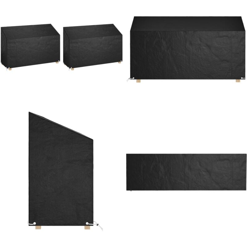 Housses de banc de jardin 2 pcs 8 œillets 190x70x70/88 cm pe - Housse De Banc De Jardin - Housse De Jardin - Protection Mobilier Extérieur - Housse