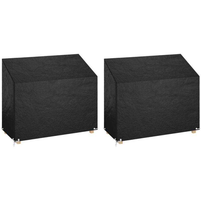 Housses de banc de jardin-Housse de Banquette de jardin 2 pcs 8 œillets 160x70x70/88 cm PE