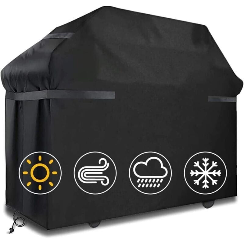 Housses de barbecue Housse de barbecue étanche Coupe-vent, indéchirable Housse de barbecue avec sangles et sac de rangement (145 x 61 x 117 cm)