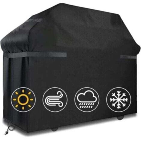 Housses de barbecue Housse de barbecue étanche Coupe-vent, indéchirable Housse de barbecue avec sangles et sac de rangement (145 x 61 x 117 cm)