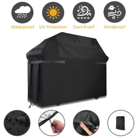 Housses de barbecue Housse de barbecue étanche Coupe-vent, indéchirable Housse de barbecue avec sangles et sac de rangement (145 x 61 x 117 cm)