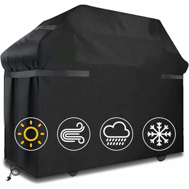 Housses de barbecue Housse de barbecue étanche Coupe-vent, indéchirable Housse de barbecue avec sangles et sac de rangement (145 x 61 x 117 cm)..