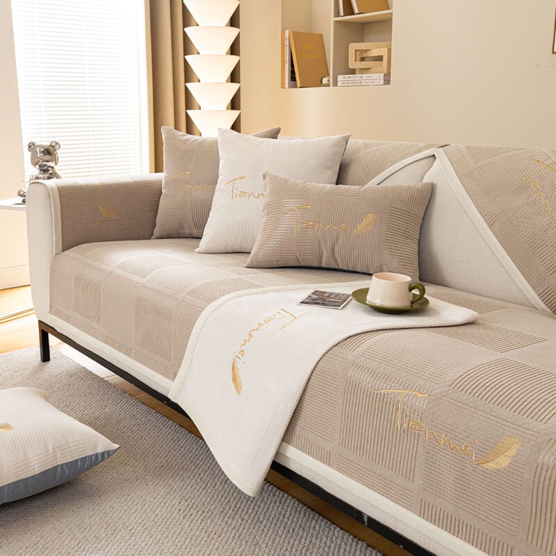 Housse de canapé 1/2/3/4 places, en forme de L, housse de canapé d'angle, universelle, antidérapante, solide, structurée, ultra extensible, pour le