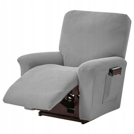 Housses de Canapé, Lot de 4 extensibles pour fauteuil inclinable de relaxation et de massage,dotées de Jacquard Gris Clair