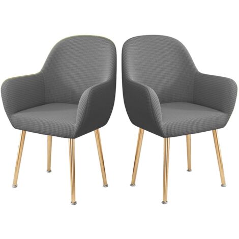 Housses de chaise à dossier incurvé pour chaises de salle à manger, lot de 2, housses de chaise de restaurant, housses de chaise de salle à manger, housses de fauteuil, housses de protection d'assise 
