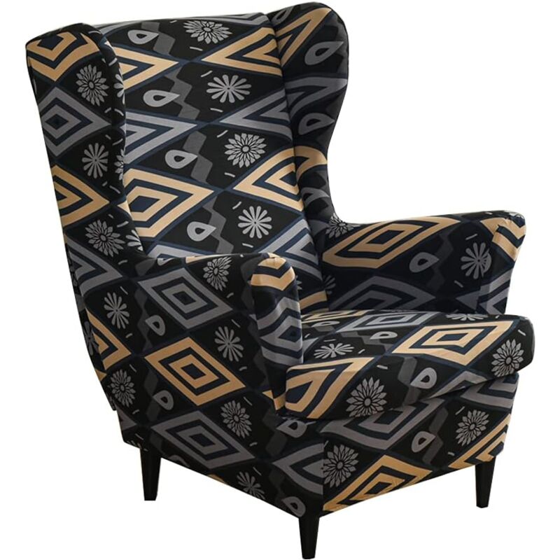 Csparkv - Housses de Chaise à Oreilles Housse Fauteuil à Oreilles Housse de Protection Fauteuil à Oreilles imprimée Extensible