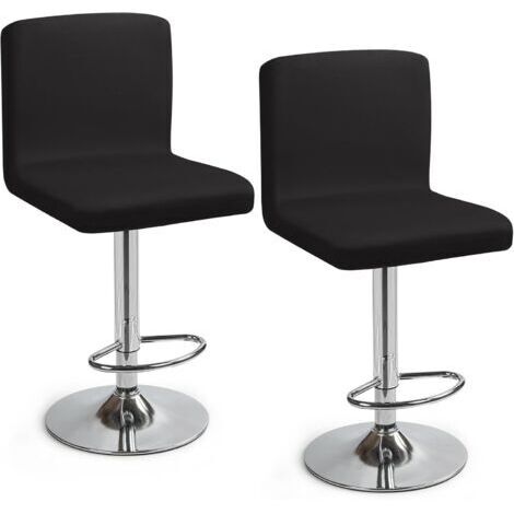 Housses de Chaise de Bar Extensible,Lot de 2 Housse de Chaise de Salle à Manger de Bar Universel Housse de Tabouret de Bar avec Dossier Housse Chaise de Bar pour Pub Cuisine Café(Noir, Lot de
