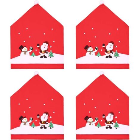 Housses de chaise de noël, 4 pièces, décoration de chaise pour fête de noël et dîner